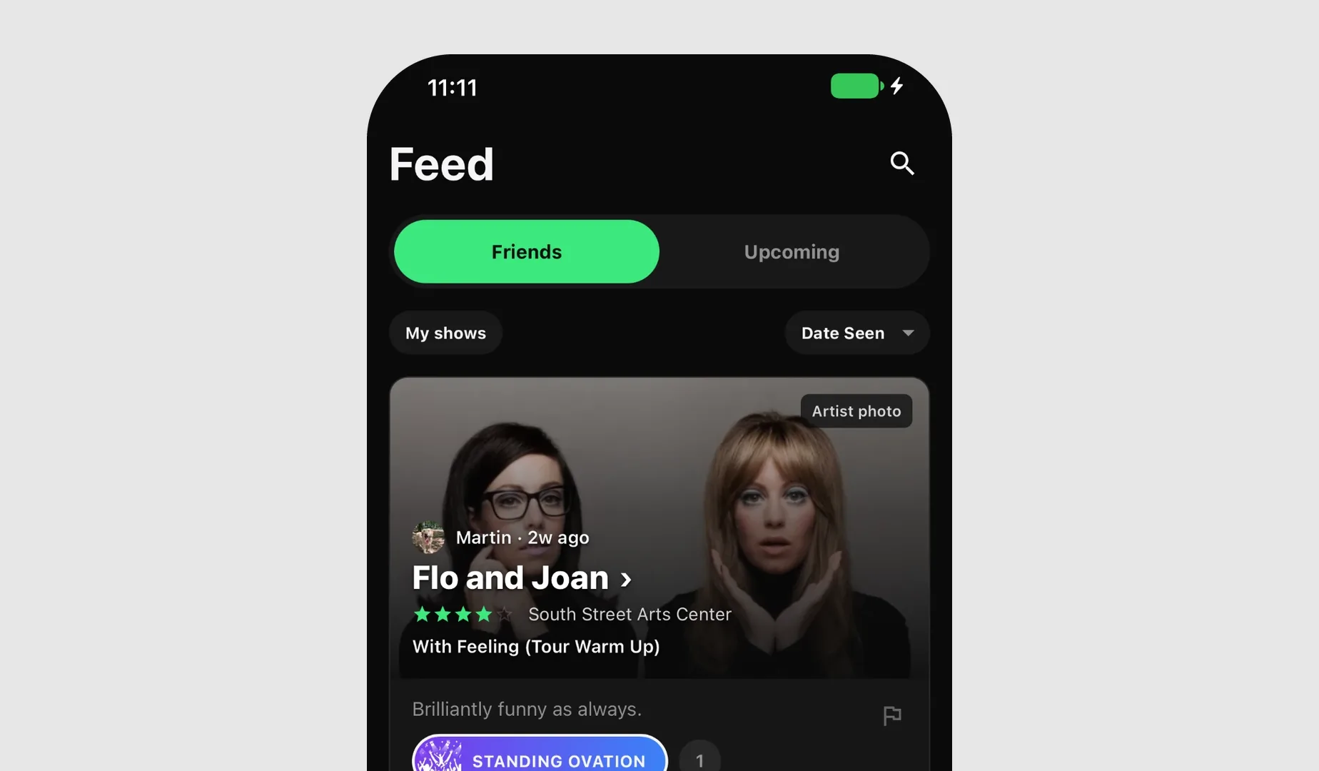 Friends feed screen